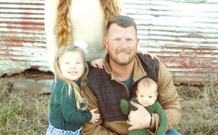 Bryce Clemons, above with his wife, daughter and son, was hired as the Shawnee High School head softball coach for the 2024-2025 school year. Photo provided by Shawnee Public Schools