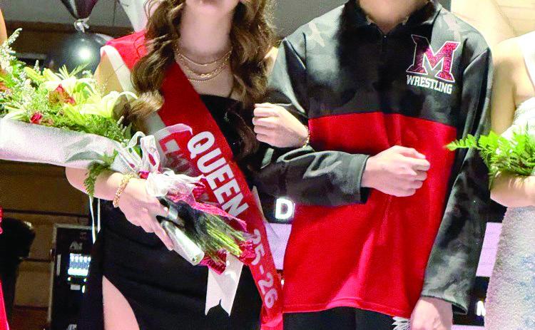 McLoud High School held their Wrestling Homecoming on Jan. 20 and crowned Launa Troutt as queen. She is escorted by Isak Whitten. Photo provided