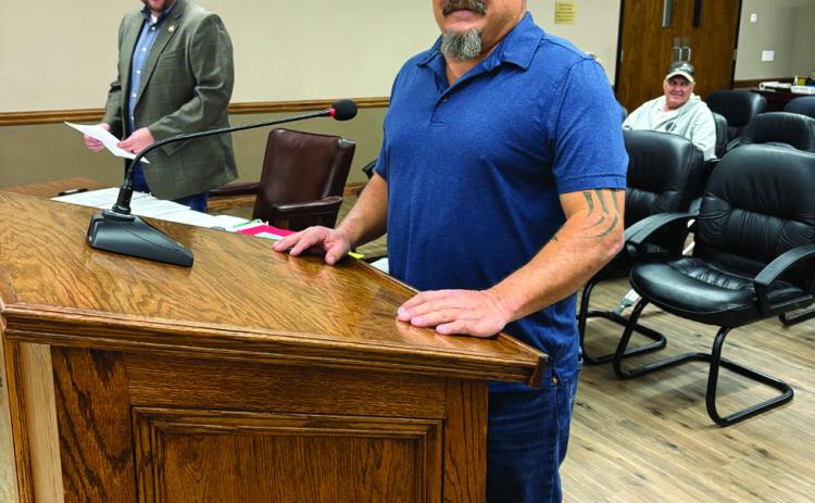 McLoud Public Works employee Shane Wright is recognized as the highlighted employee of the month. Photo provided