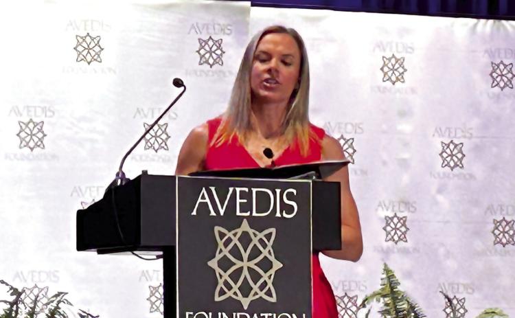 Olympic Gold Medalist Lindsay Tarpley shares her story of highs and lows and perserverance after a career ending injury during the Avedis Foundation and Pottawatomie Go Speaker Series Luncheon. Countywide &amp; Sun/Suzie Campbell