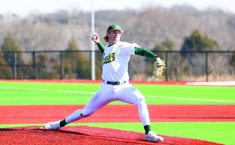 Oklahoma Baptist junior pitcher Kody Bialas won Great American Conference Pitcher of the Week honors Feb.9. It’s his first career honor. During the Sunday, Feb. 8 contest against Missouri-St. Louis, he tossed 7.1 innings, allowed just one run and fanned 12 batters. Plus, he did not walk a single batter as the Bison won in extra innings, 2-1.