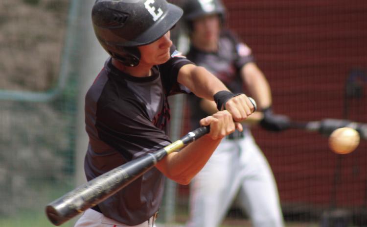 Earlsboro senior Beau Dailey takes his turn at bat during the home district game with Maud on April 18.