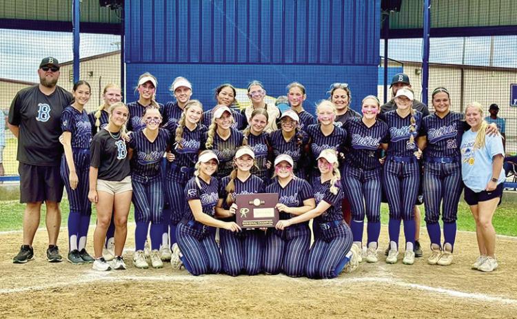 The Bethel Lady Wildcats won the Class 3A Regional Tournament at home on Sept. 29 and 30. They clobbered Crossings Christian, 16-0, and dropped Davis, 8-0, on the first day, and came out champions against Crossings Christian, 11-4, on the second day. They will begin the Super Regional/Area tournament today (Oct. 8) at noon and 2 pm, as they host Prague. Photo provided