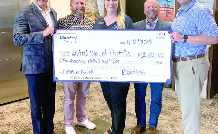 United Way Shawnee Recovery Fund Receives $50K from BancFirst