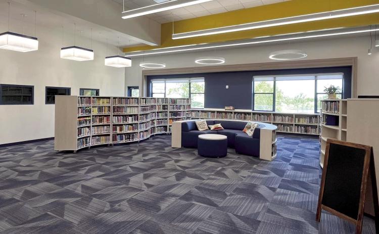 The media center inside the new Bethel Upper Elementary welcomes studednts and teachers. Photo provided