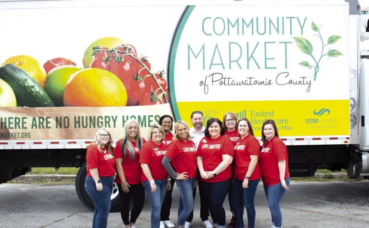 BancFirst volunteering at Community Market of Pottawatomie County, during United Way of Pottawatomie County’s Days of Caring. Photo provided