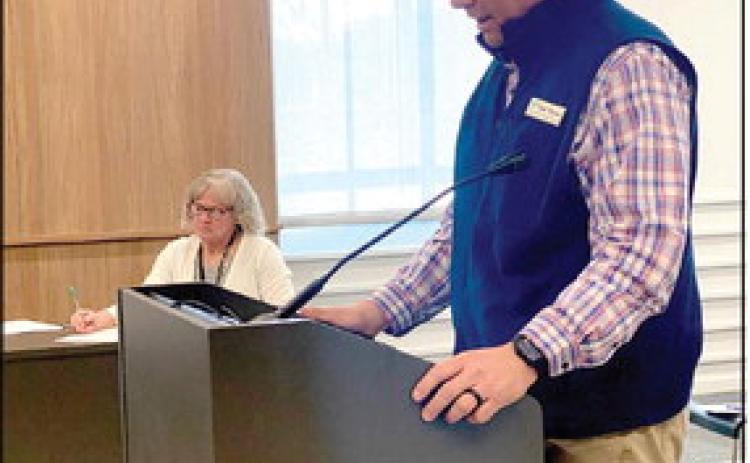 South Rock Creek Superintendent Ryan Rosser addresses the Pottawatomie County Board of County Commissioners during the meeting Monday, Mar. 27, 2023. Countywide &amp; Sun/Suzie Campbell
