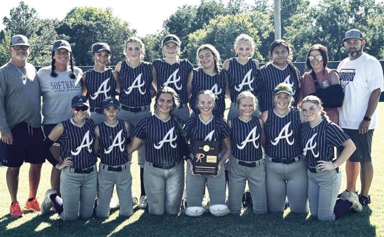 The Asher High School Sotball team won Districts on Thursday, Sept. 26. They continue on to Regional’s today (Thursday) at Soper. Photo Provided.