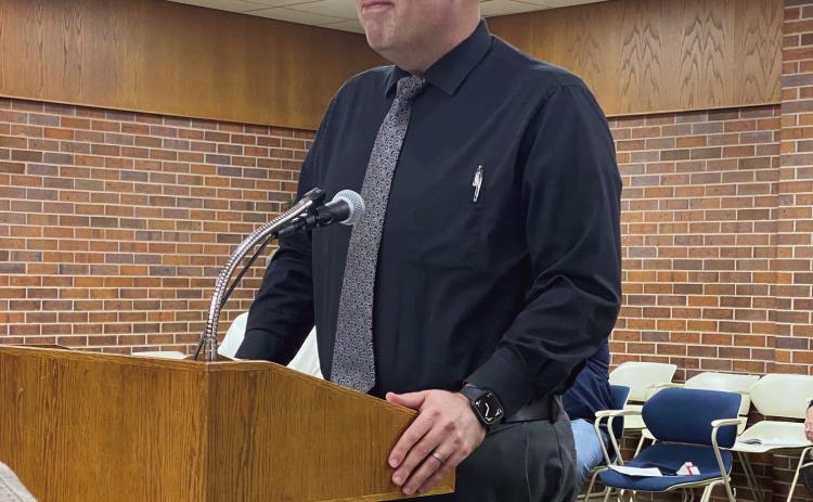 Tecumseh Public School Superintendent, Robert Kinsey, requested the Tecumseh City Council’s support of continuing the education sales tax that will be voted on April 1, 2025. Countywide &amp; Sun/ Julie Talton
