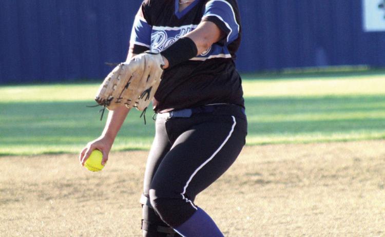 Bethel senior Annie Compton winds up for the pitch during the first inning of the home game against Little Axe on Sept. 19. The Wildcats also held their Senior Night ceremonies following the game, to honor Compton, as the only senior this season. Countywide &amp; Sun/ Natasha Dunagan