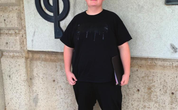 Tecumseh eight-grader Jax Johnson has been selected to participate in the Oklahoma Choral Directors Association’s Junior High All-State Choir. He will perform with the choir in Oklahoma City in January 2022. Photo provided.