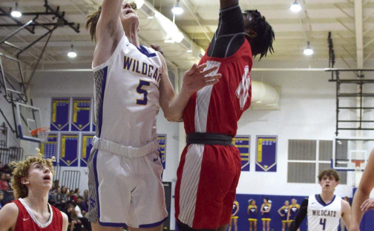 Zack Jennings drops in two against McLoud on Feb. 6th.