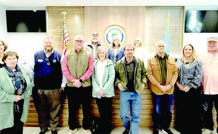 School Board members and superintendents from Shawnee, Gordon Cooper and Wanette, who were in attendance, pose with the County Commissioners who declared January School Board Recognition Month at the Commission meeting on Jan. 20. Julie Talton, Countywide & Sun