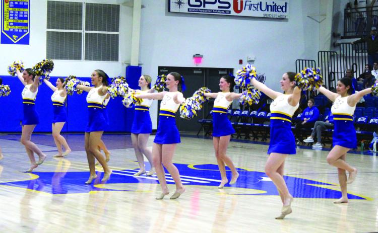 The Bethel High School Pom Team performs during halftime of the Jan. 7 Lady Wildcats home game with Mount St. Mary. Countywide & Sun/ Natasha Dunagan