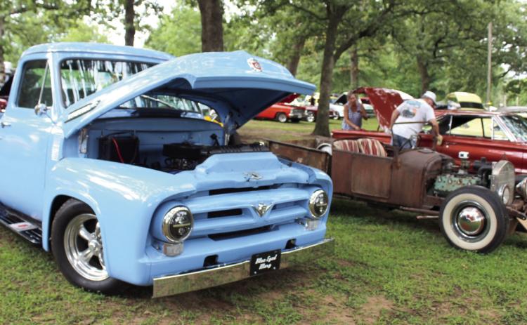 Wes Culwell, his son Bill Fleming, and Fleming's wife, Tammy Nelson, all of Asher own these three vehicles. Culwell owns 'Blue Eyed Mary,' a 1954 Ford F-100. Fleming owns the 1926 Rat Rod, made from various parts found on his father's farm. Nelson has the 1967 Plymouth GTX. Natasha Dunagan, Countywide &amp; Sun