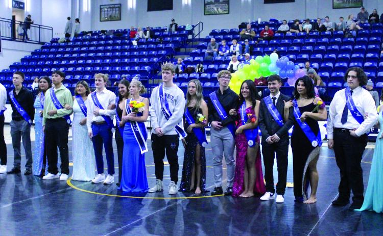 Shawnee held its Spring Homecoming ceremonies during the Jan. 25 wrestling dual with Noble.