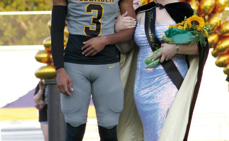 Tecumseh senior Karsyn McDonald, escorted by fellow senior and running back Marquan Krush, was crowned Fall Homecoming Queen before the game on Sept. 29. Countywide &amp; Sun/Natasha Dunagan