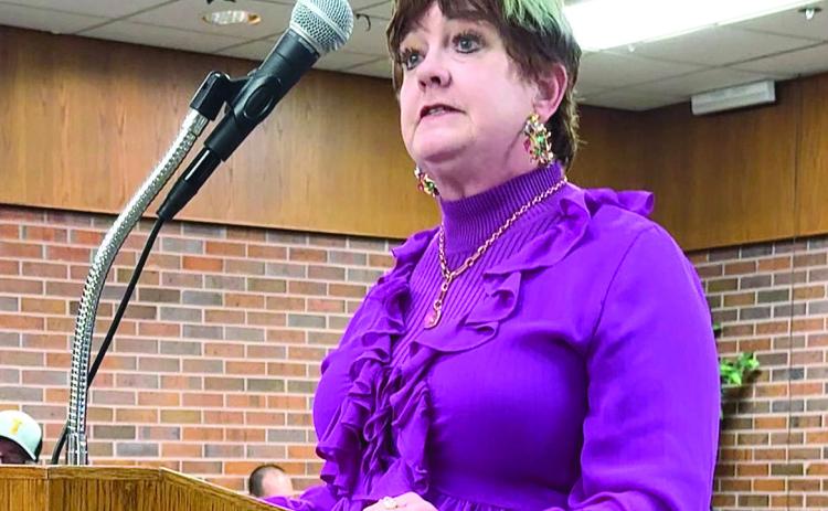 Fran Topping addressed the Tecumseh City Council about Rags 2 Runway, taking place on April 25, with a sign-up deadline of Friday, the 10th. Project:SAFE will be the benefactor. She also challenged Tecumseh to show up and help raise more money than Shawnee. Julie Talton, Countywide & Sun